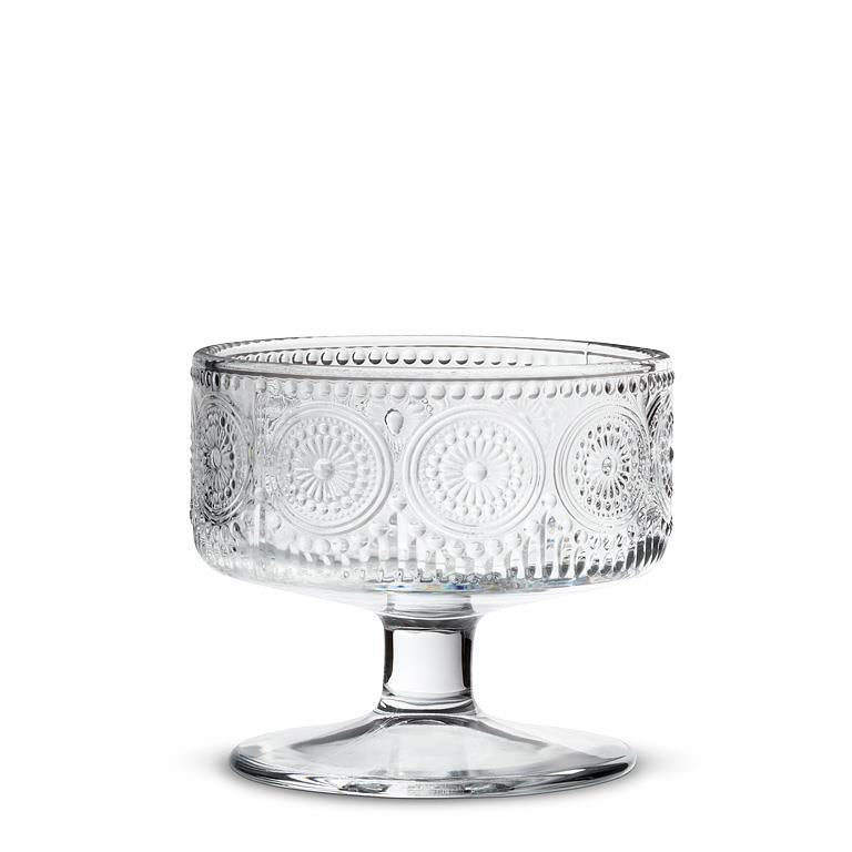 Embossed Circle Pedestal Small Bowl