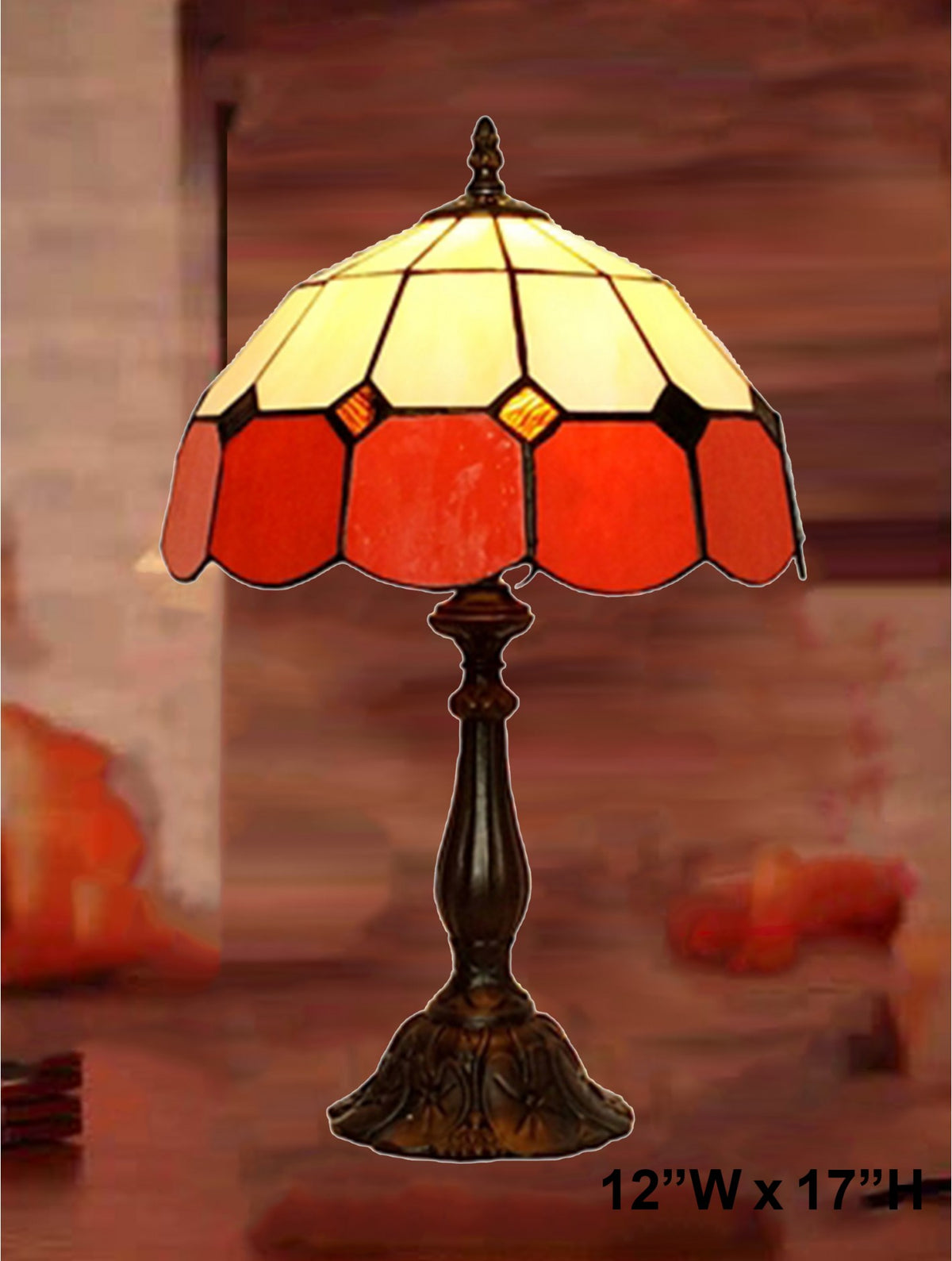 Small Hand-Made Stained Glass Lamp