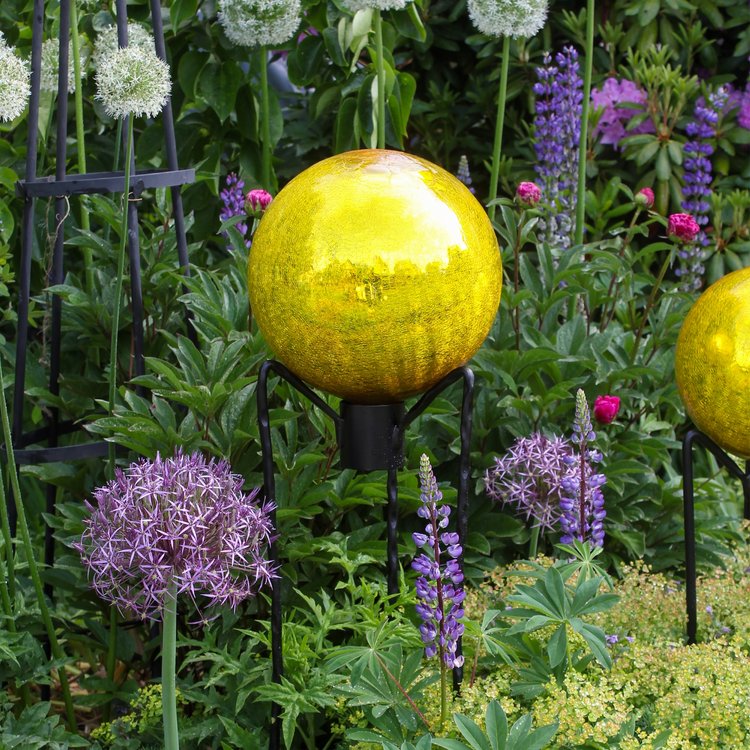 Gazing Ball - 12" - Lemon Drop
