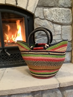 Big Blue Moma Bolga Baskets - Large U Shopper