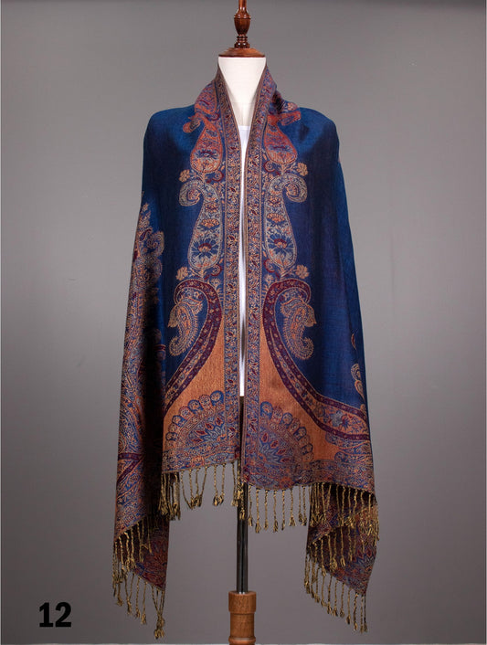 Multi Tone Paisley Pashmina Scarf