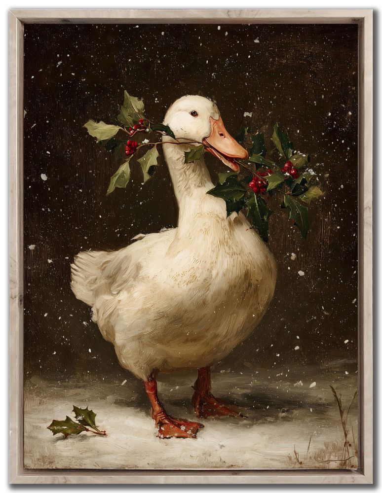 Duck With Holly 18X24