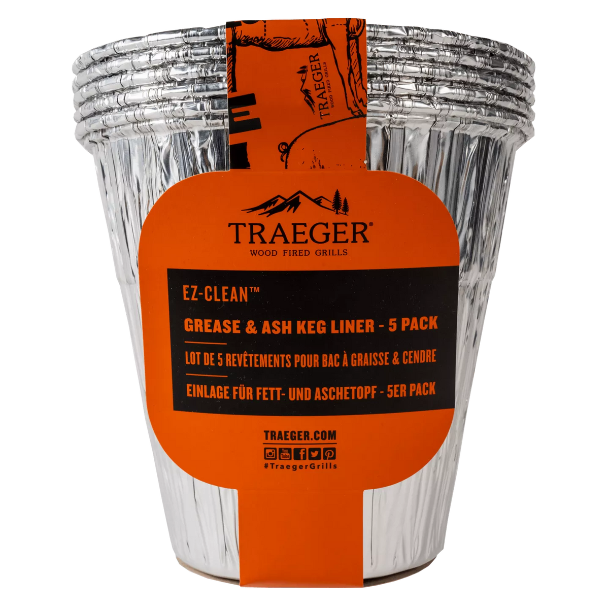 Traeger - EZ-Clean Grease & Ash Keg Liner - 5 Pack