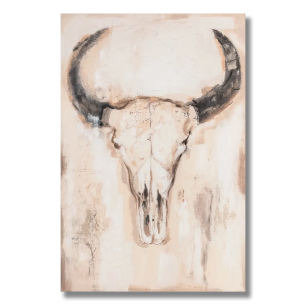 Bull Skull Handpainted Canvas