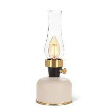 Lantern LED Lamp w/Chimney-Ivory-10.5"H