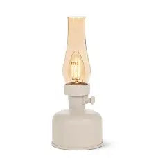 Lantern LED Lamp w/Lustre Chimney-Ivory-10.5"H