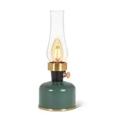 Latern LED Lamp w/Chimney-Green-10.5"H