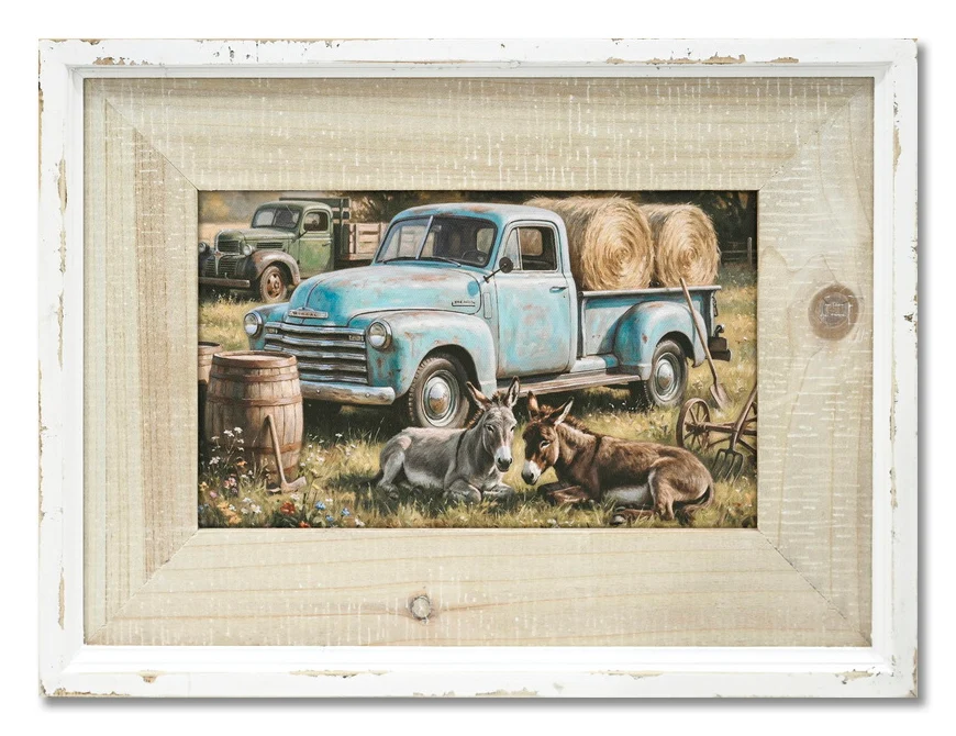 Vintage Blue Farm Truck