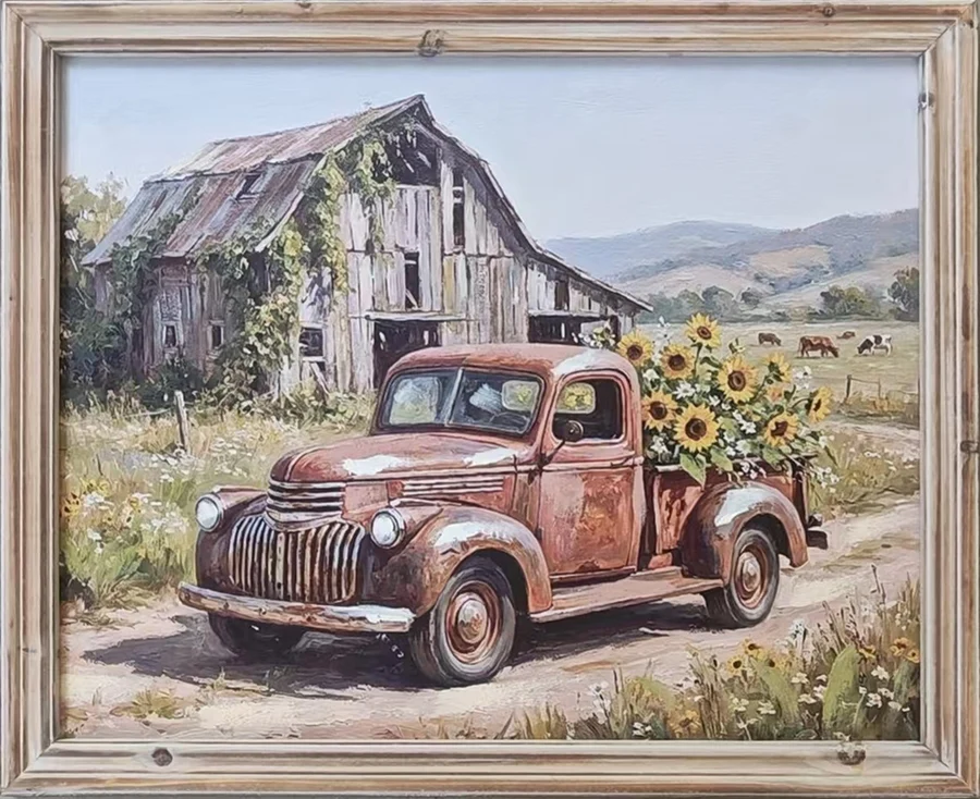 Vintage Farm Truck Canvas