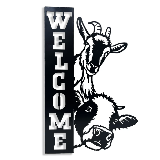 Welcome - Goat Metal Wall Art