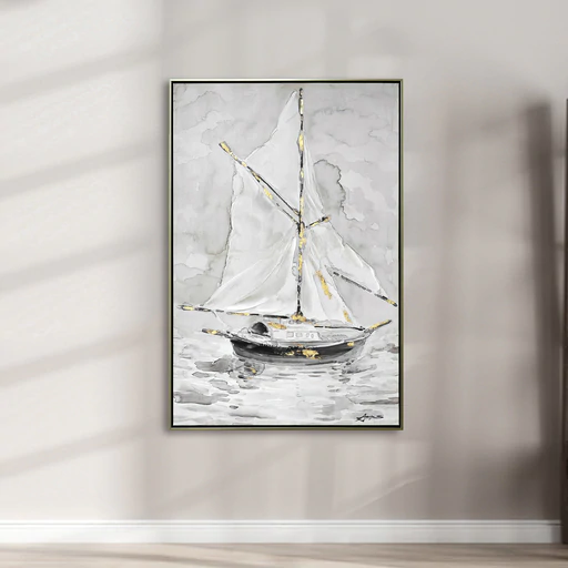 Wall Art - Sailboat w/ Gold Accent