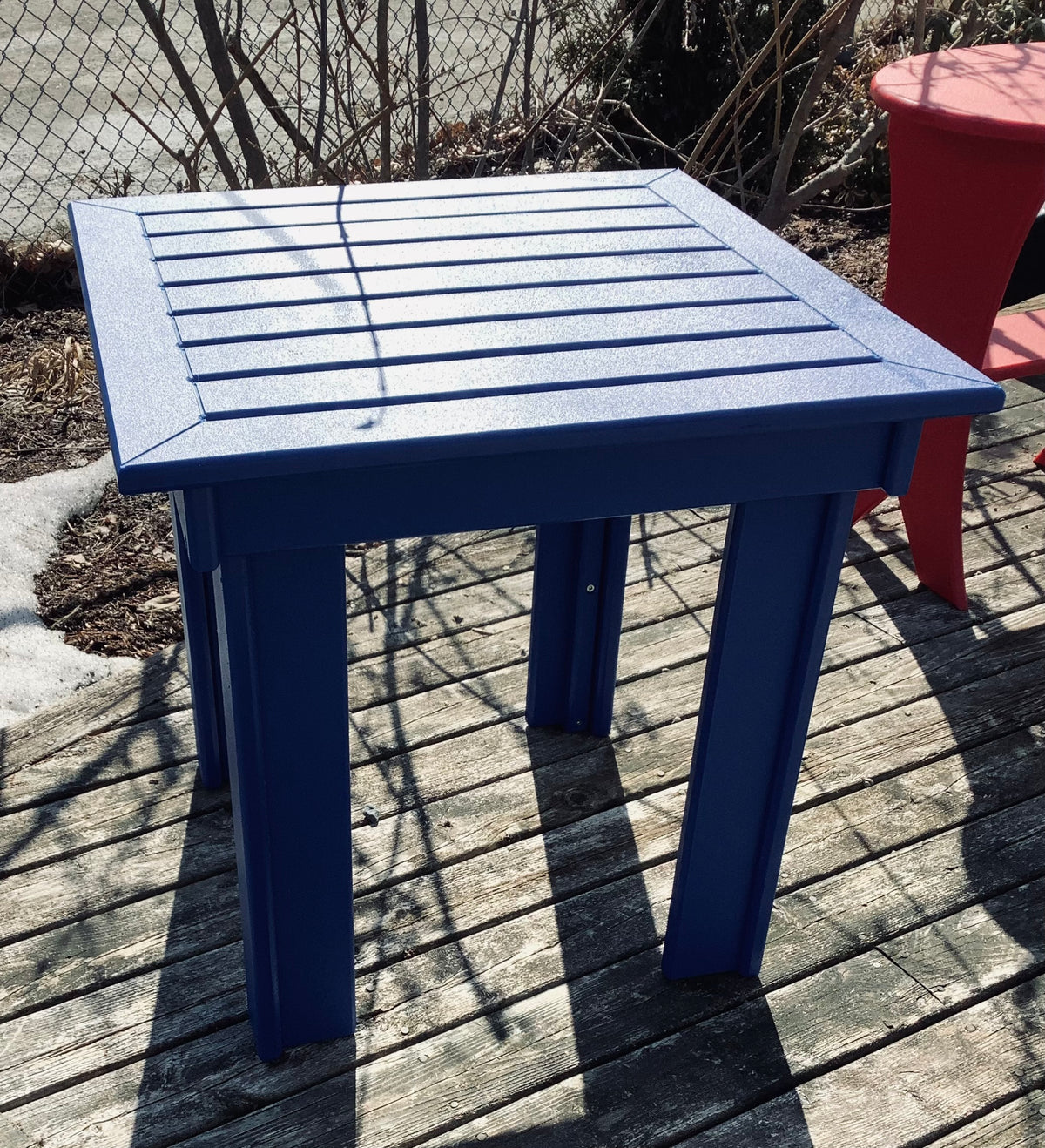 Beaver Springs - Square Slatted Side Table - Cobalt