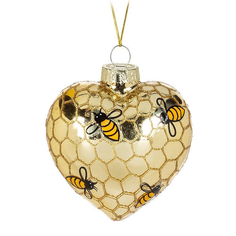 Puffy Bee Heart Ornament