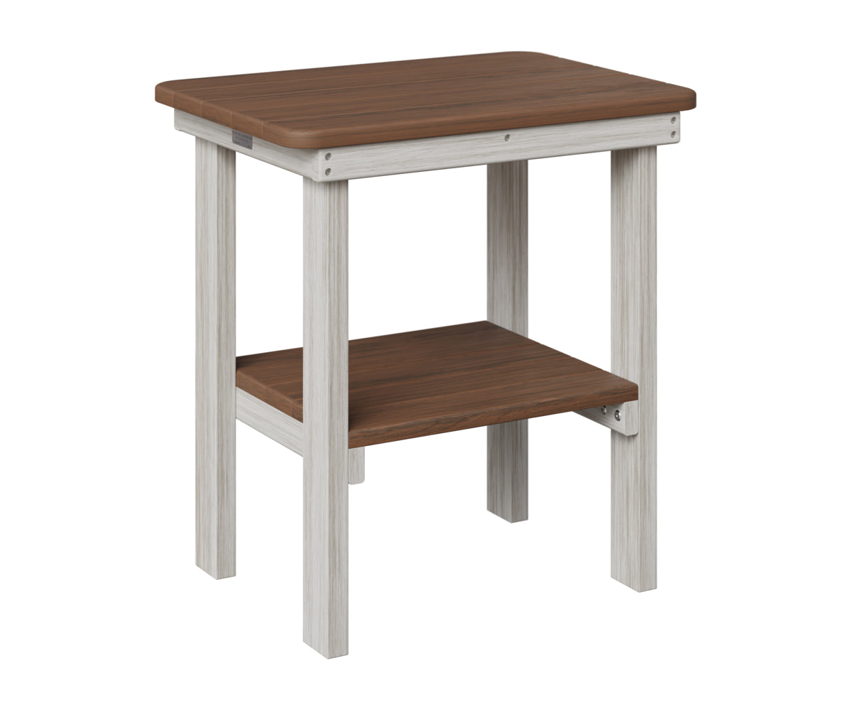 Berlin Gardens Rectangular End Table Dining Brazilian Walnut on Seashell