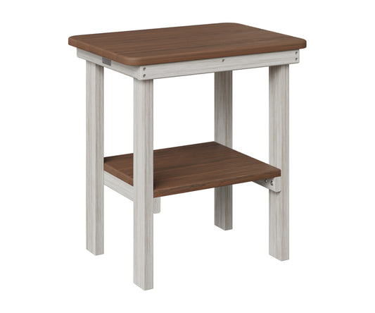 Berlin Gardens Rectangular End Table Dining Brazilian Walnut on Seashell