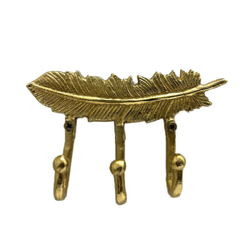 Triple Wall Hook Brass Finish