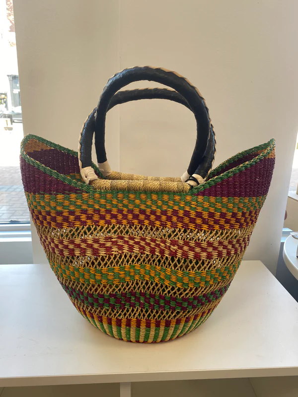 Big Blue Moma Bolga Baskets - Large U Shopper