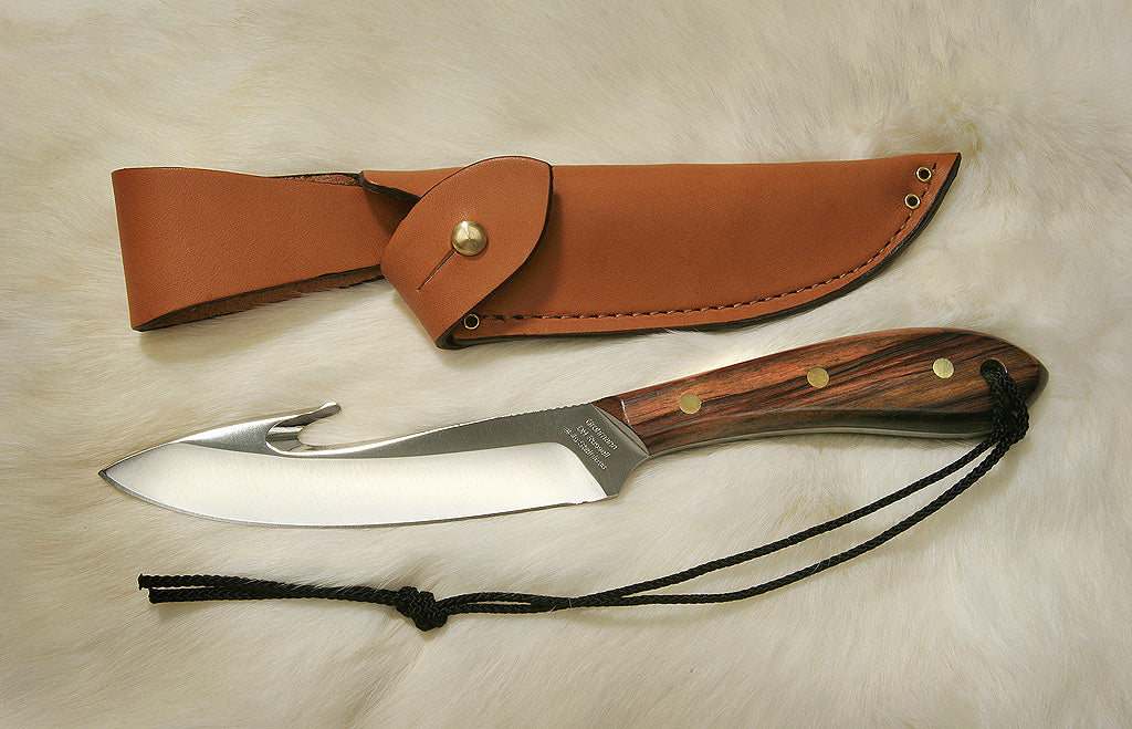GROHMANN HUNTING KNIVES GUTHOOK- Stainless Steel, w/Guthook, Water Buffalo Horn, W4SG   $240.00