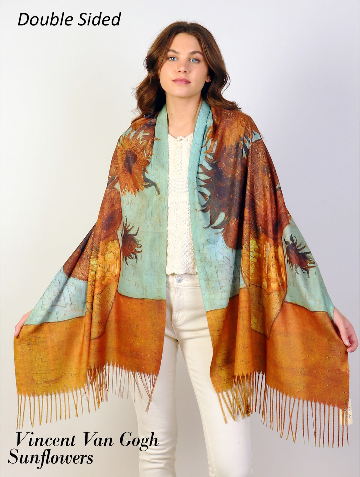 Oil Painting Double -Sided Printed Scarfs