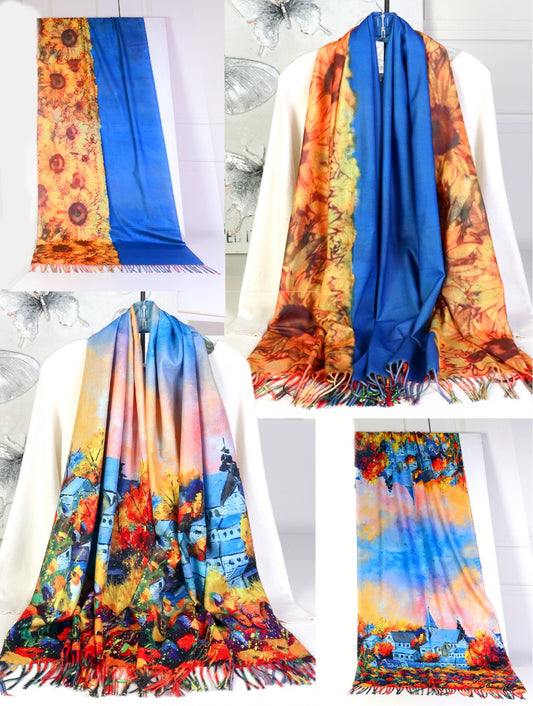 Oil Painting Fashion Scarf