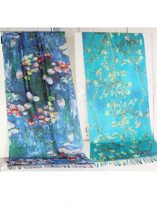 Oil Painting Double -Sided Printed Scarfs