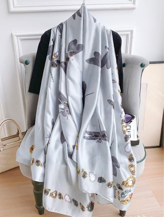 Premium Silk Feeling Vibrant Turquois Combo Scarfs