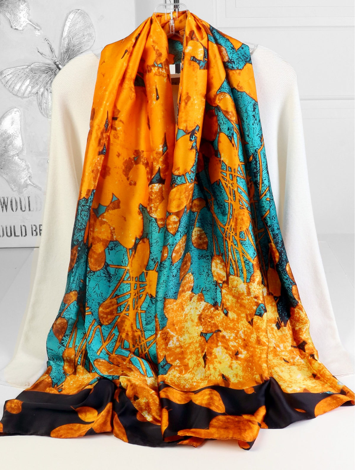 Premium Silk Feeling Vibrant Turquois Combo Scarfs