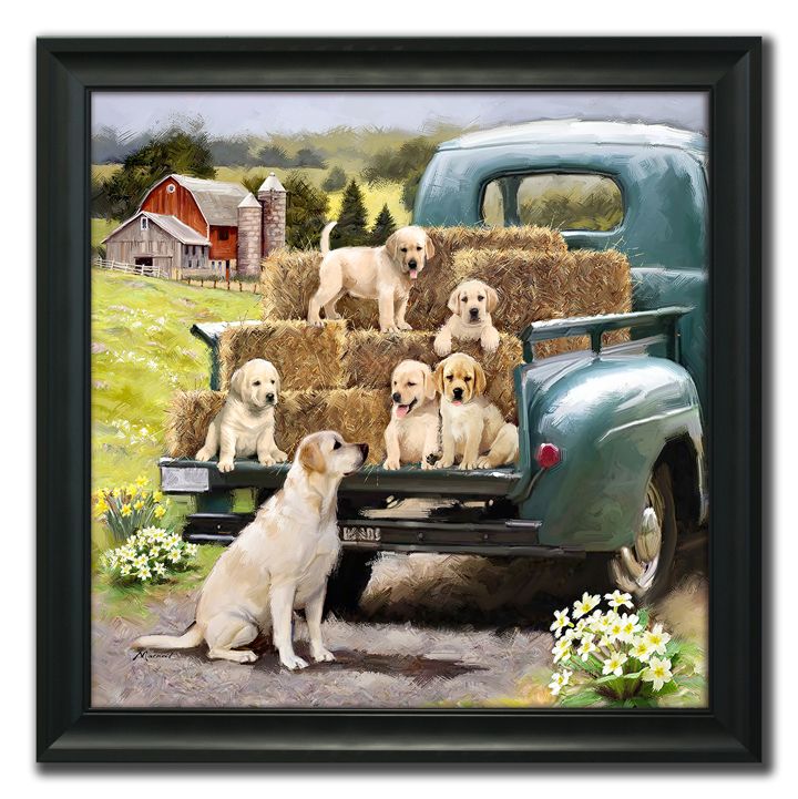 Truck Pups Framed Art