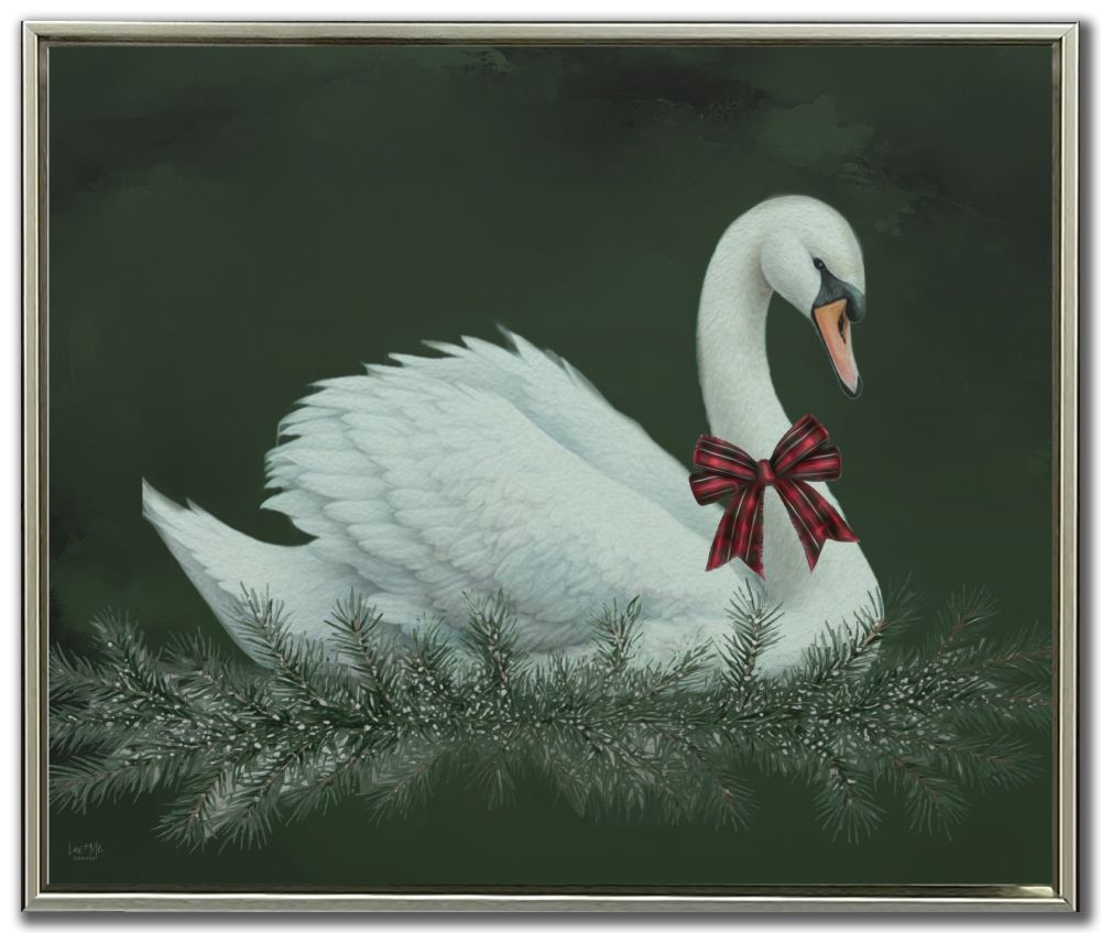 Christmas Plaid Swan