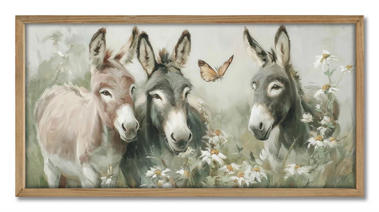 Rustic Donkey Family Canvas