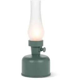 Lantern LED Lamp w/frost Chimney-Grn-10.5"H
