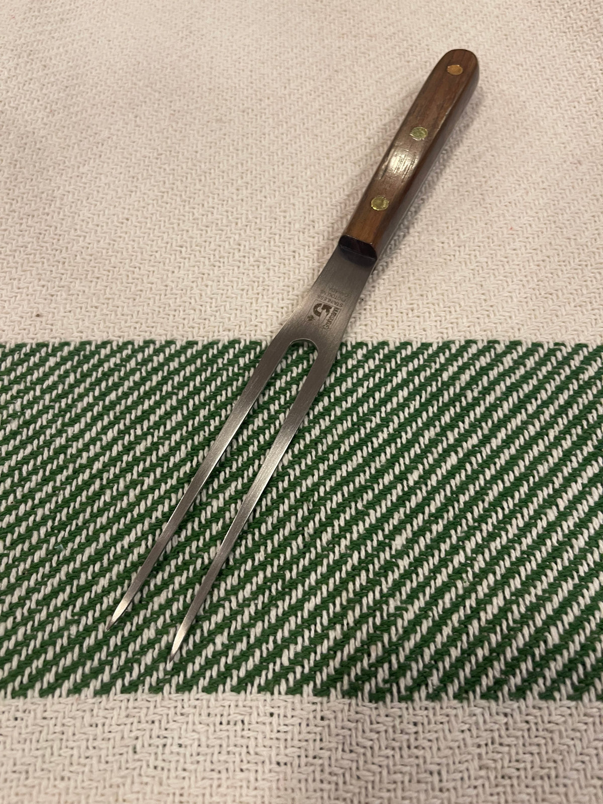 GROHMANN KITCHEN KNIVES- #214FT-6 - 6" Full Tang Chef Fork - Natural Rosewood - $57.00