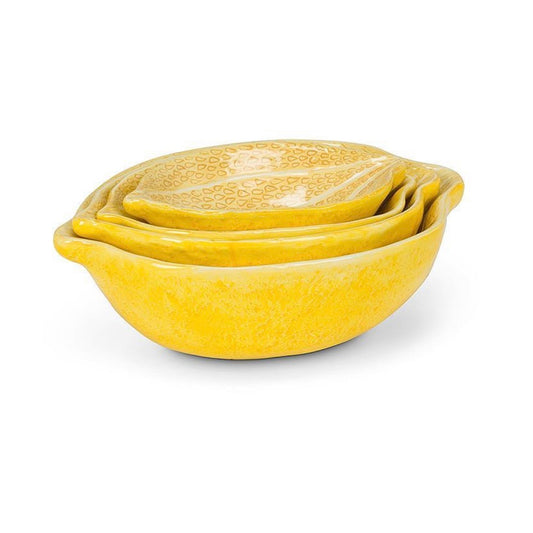 S/4 Lemon Nesting Bowls-4"to 6.5"L