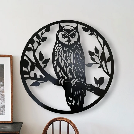 Wise Owl Metal Wall Art
