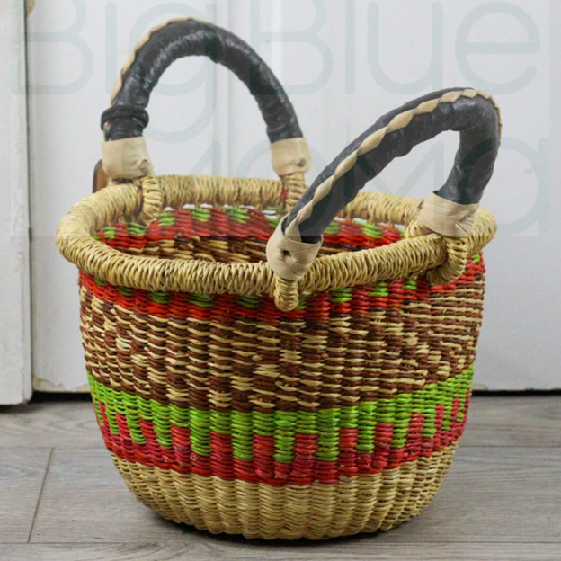 Big Blue Moma - Round Small Two Handled basket
