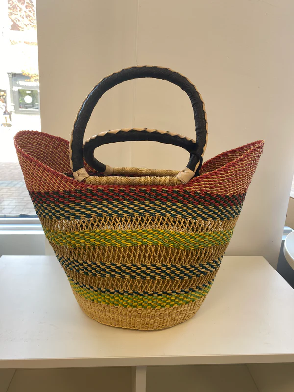 Big Blue Moma Bolga Baskets - Large U Shopper