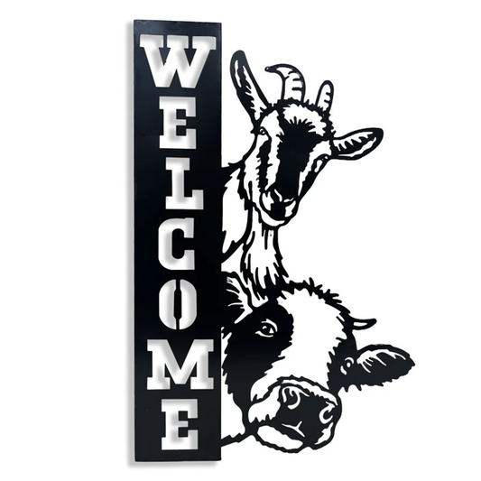 Welcome - Goat Metal Wall Art