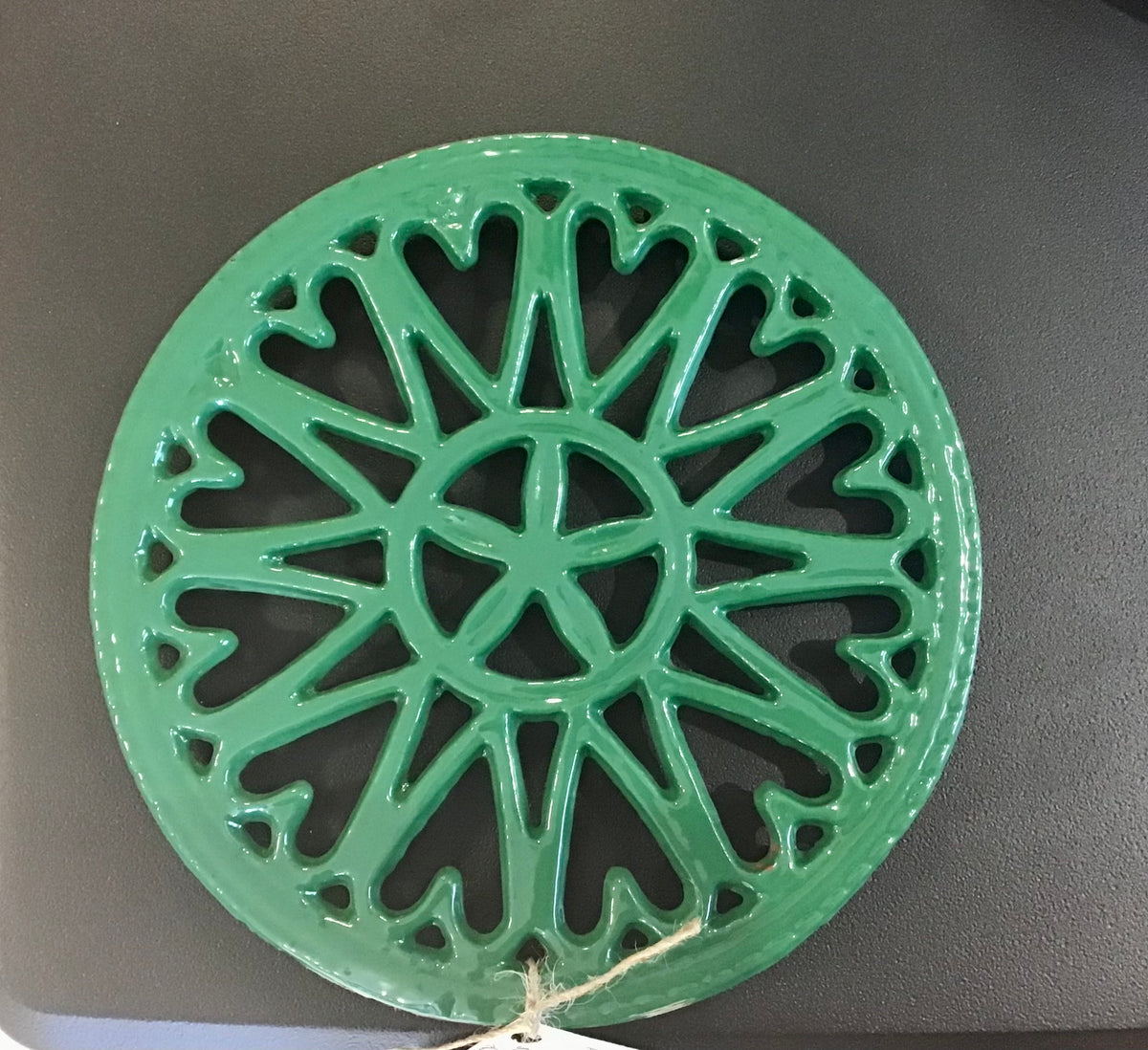 Trivet - Green Sunburst