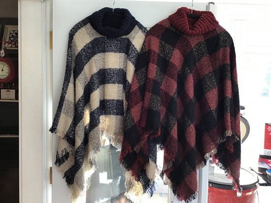 Poncho - Checkered Loose Neck - Country Stoves and Sunrooms Ltd